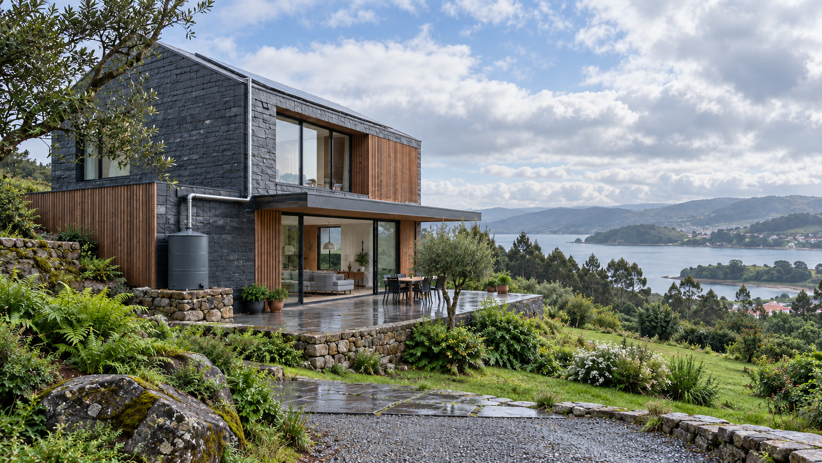 Casa eficiente en Galicia preparada para sistemas de baja demanda energética